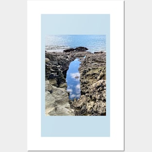 Optical illusion - Sky in the Rock Pool by the Sea Posters and Art